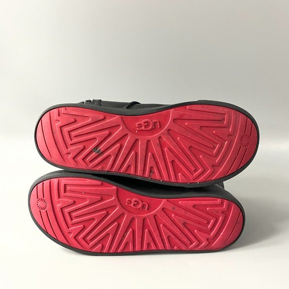 UGG Kids' Boscoe Black Leather Trainer, Kid's Size US 4 - Picture 10 of 13